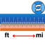 foot to miles Converter