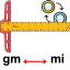 Gigameter to Mile Converter