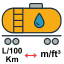 Liter-100 Km to Meter-cubic Foot Converter